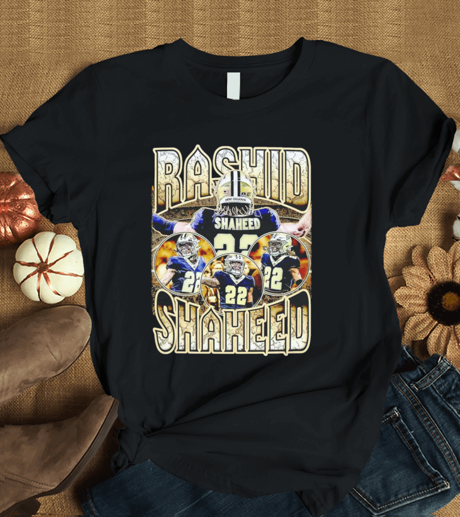 Rashid Shaheed 22 New Orleans Saints Vintage Football Collage T-Shirt