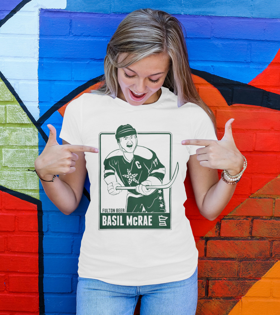 Fulton Beer Basil McRae Columbus Blue Jackets Hockey Player T-Shirt