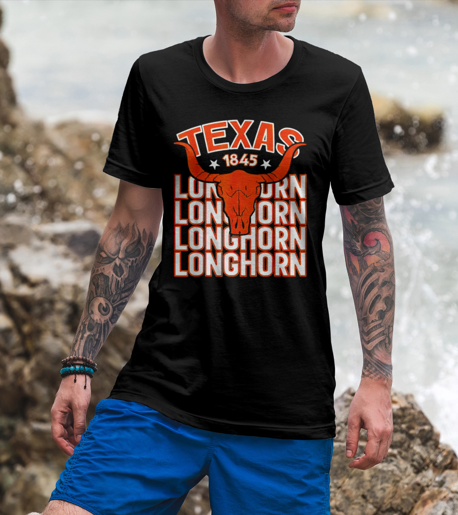 Texas Longhorn 1845 Horns Star T-Shirt