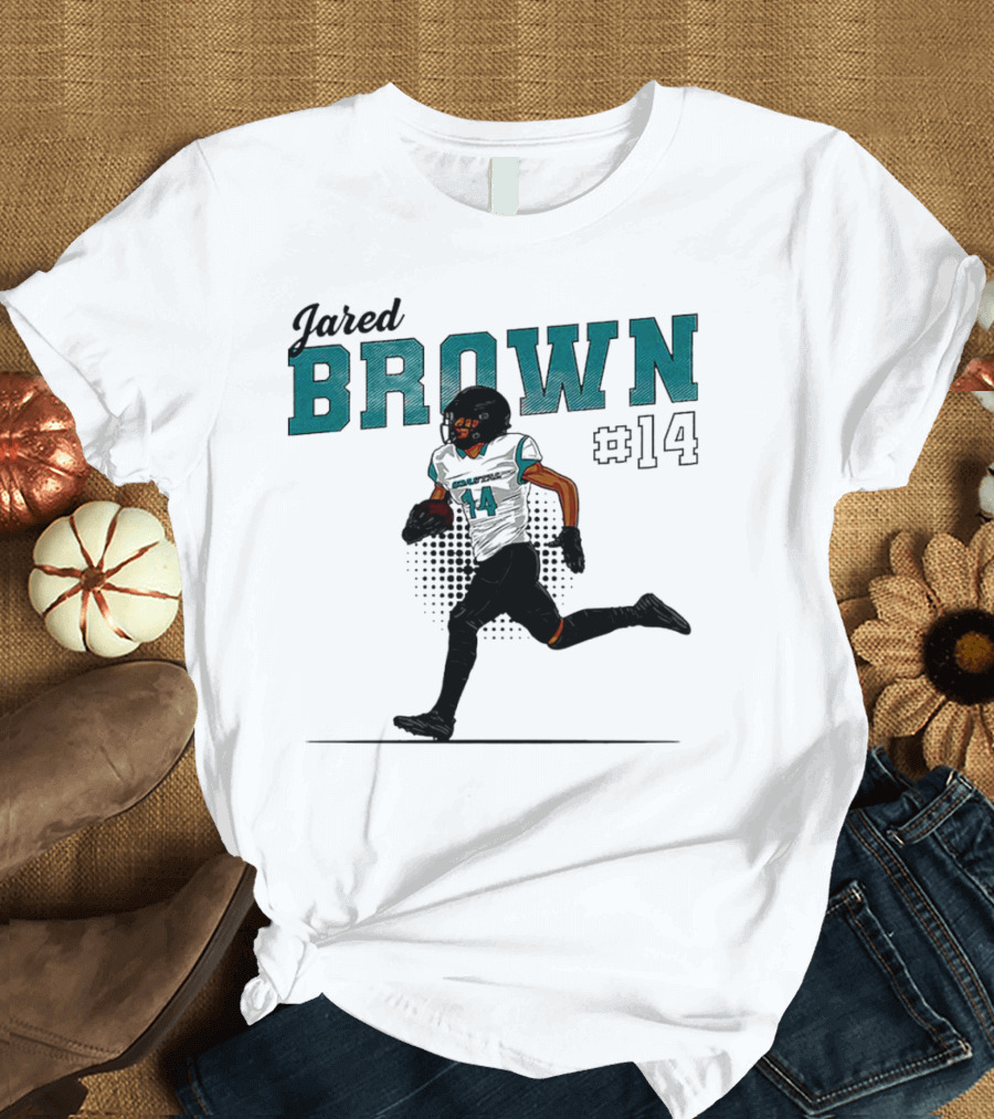 Jared Brown Coastal Carolina Football #14 Caricature T-Shirt