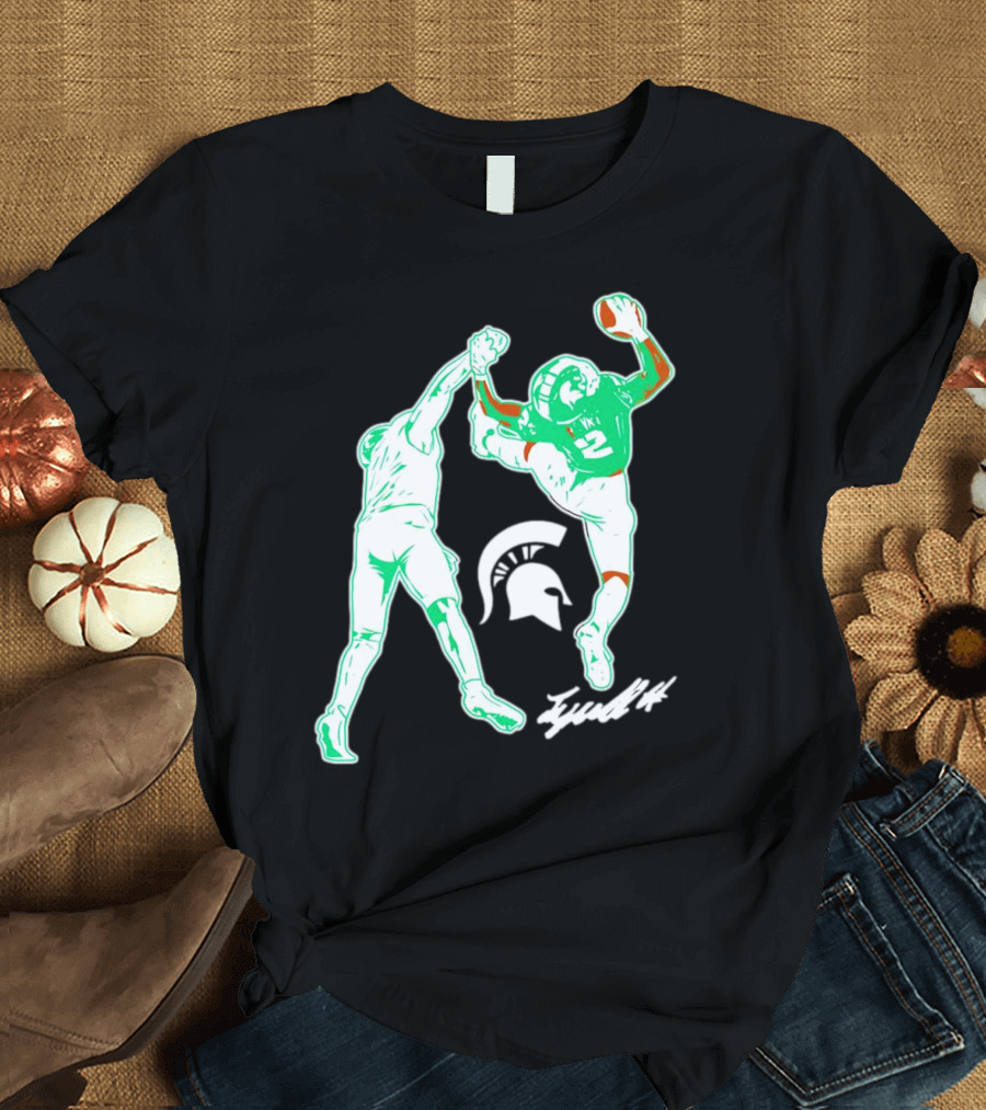 Tyrell Henry Signature Michigan State Spartans Football Catch T-Shirt