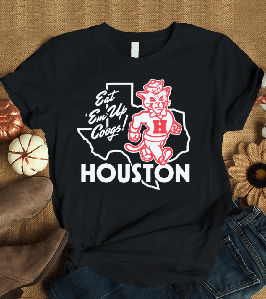 Houston Cougars Eat 'Em Up Coogs Texas State Mascot T-Shirt
