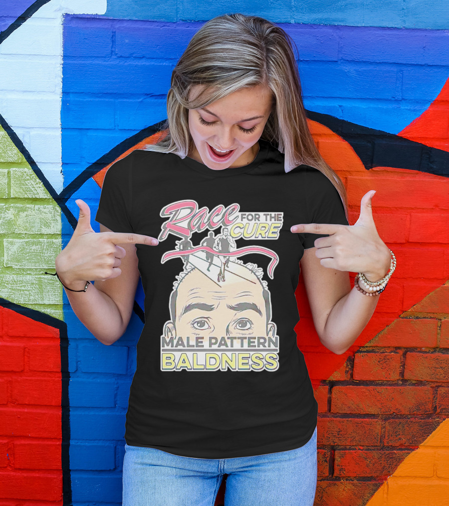 Race For The Cure Male Pattern Baldness Bald Head Runners T-Shirt