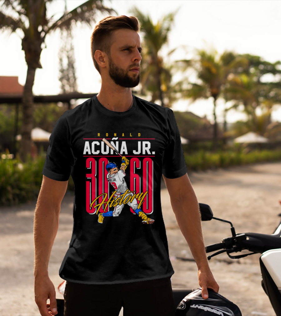 Ronald Acuña Jr. 30 60 History Atlanta Braves Baseball Iconic Achievement T-Shirt