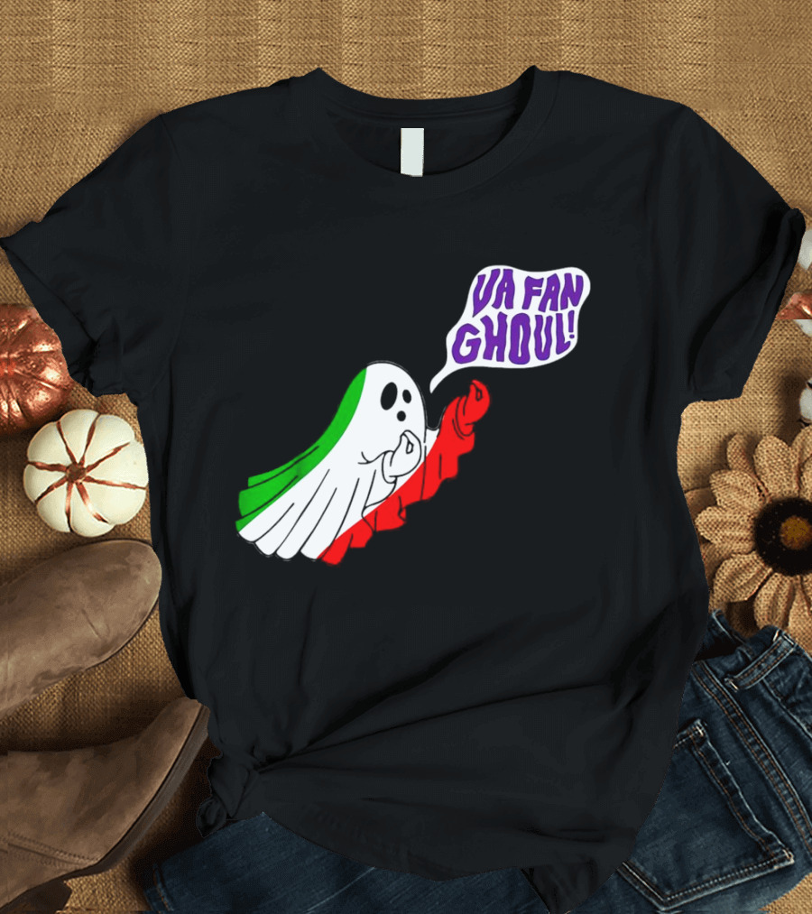 Va Fan Ghoul Ghost With Italian Flag Colors Halloween T-Shirt