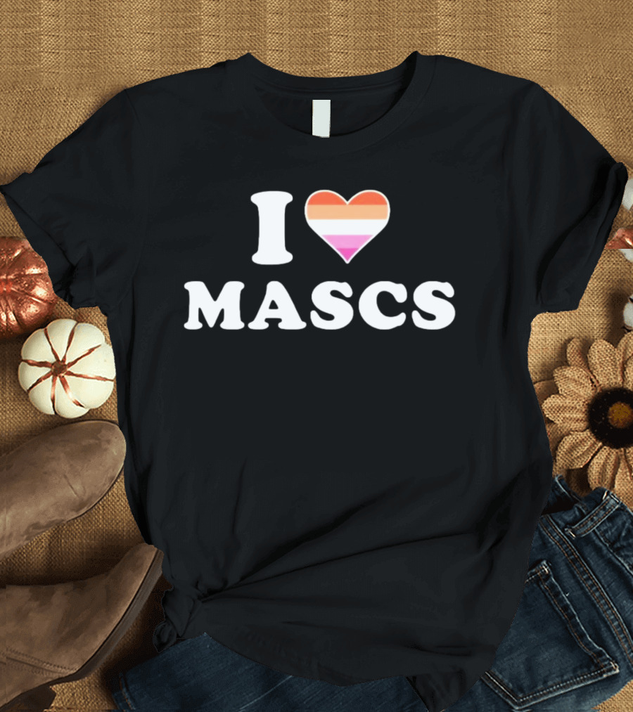 I Heart Mascs Lesbian Pride Colors T-Shirt