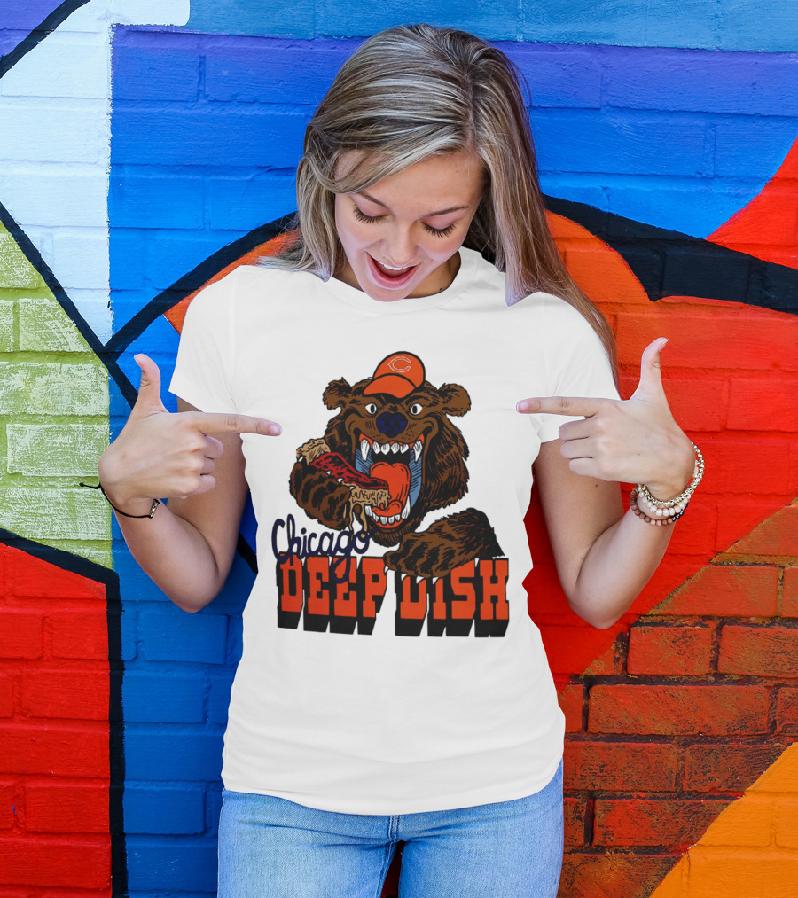 Chicago Bears Deep Dish Pizza Bear T-Shirt