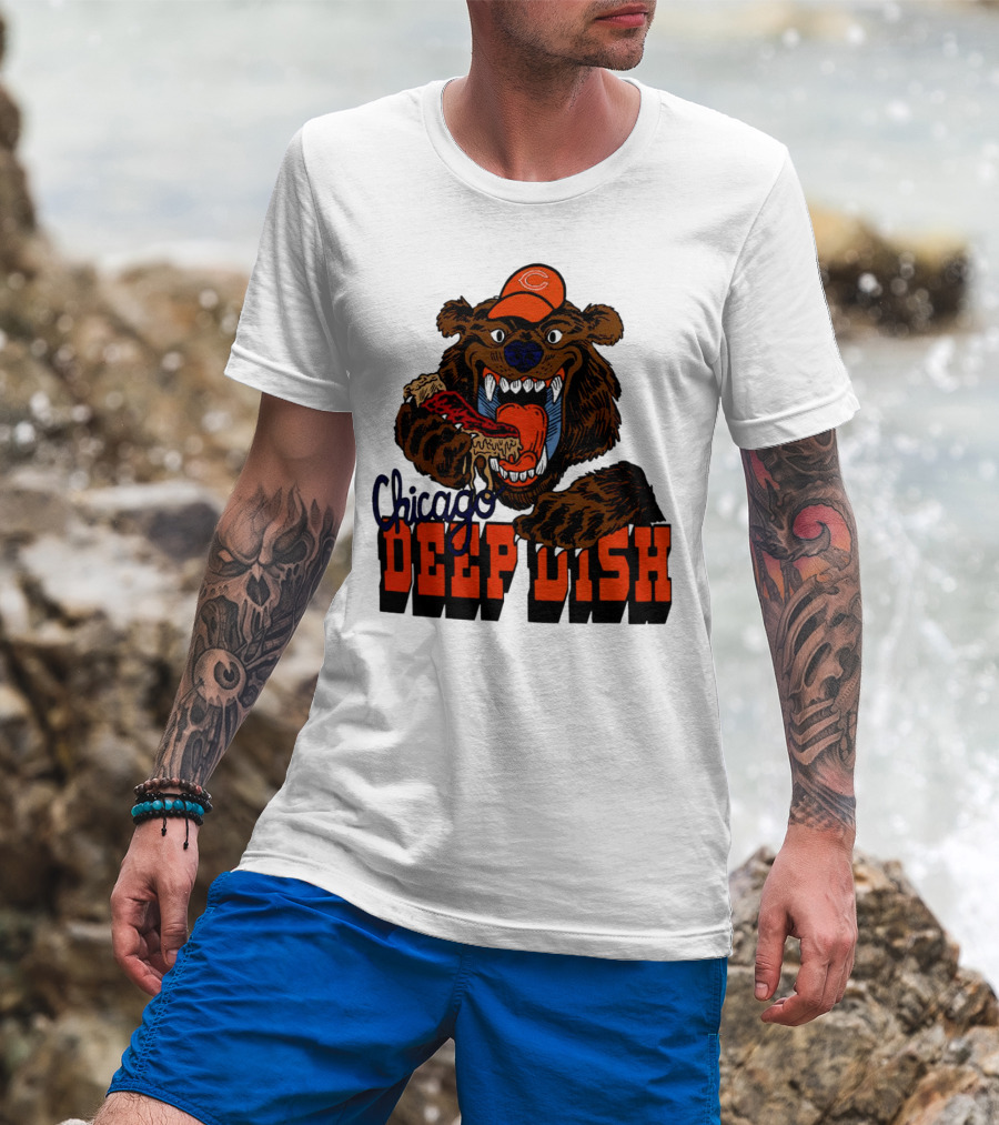 Chicago Bears Deep Dish Pizza Bear T-Shirt