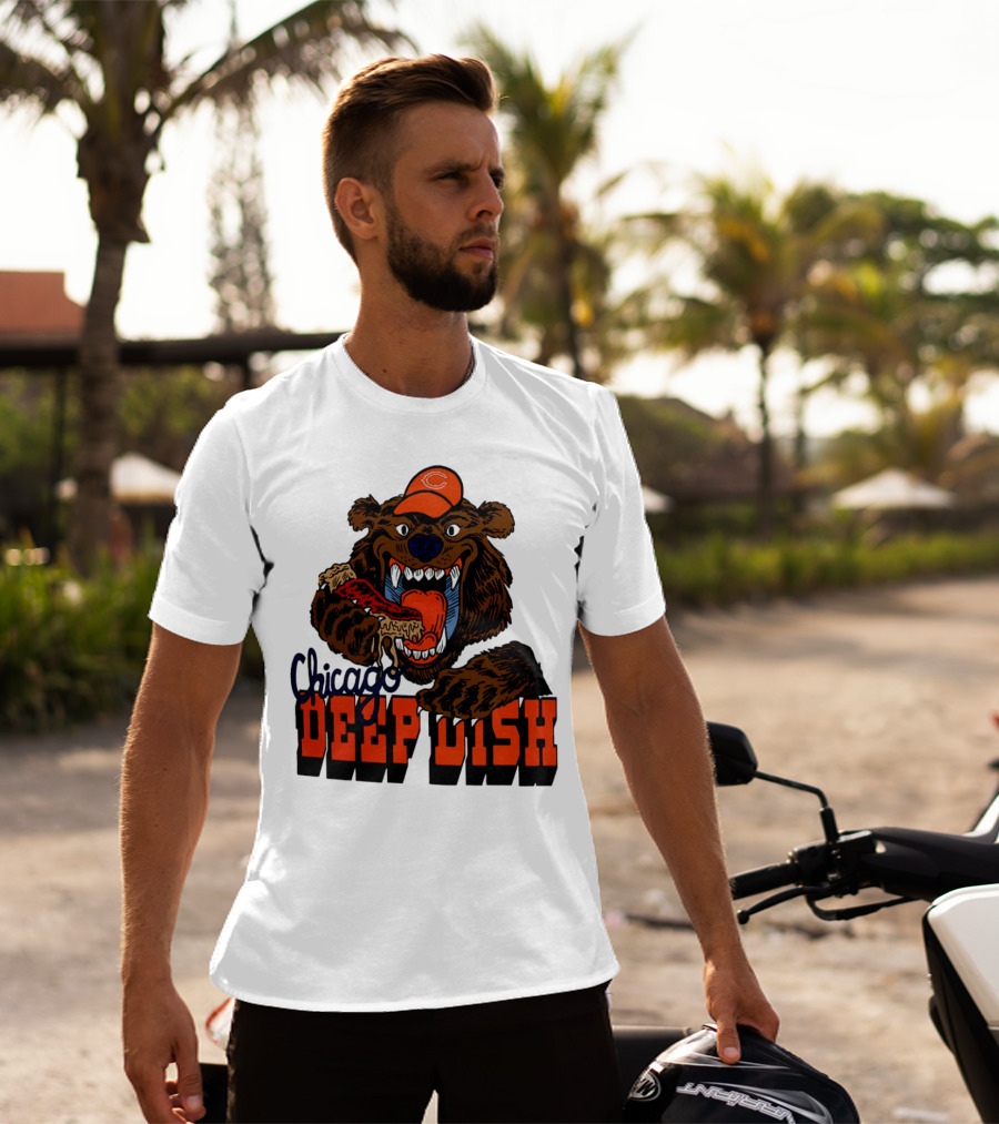 Chicago Bears Deep Dish Pizza Bear T-Shirt