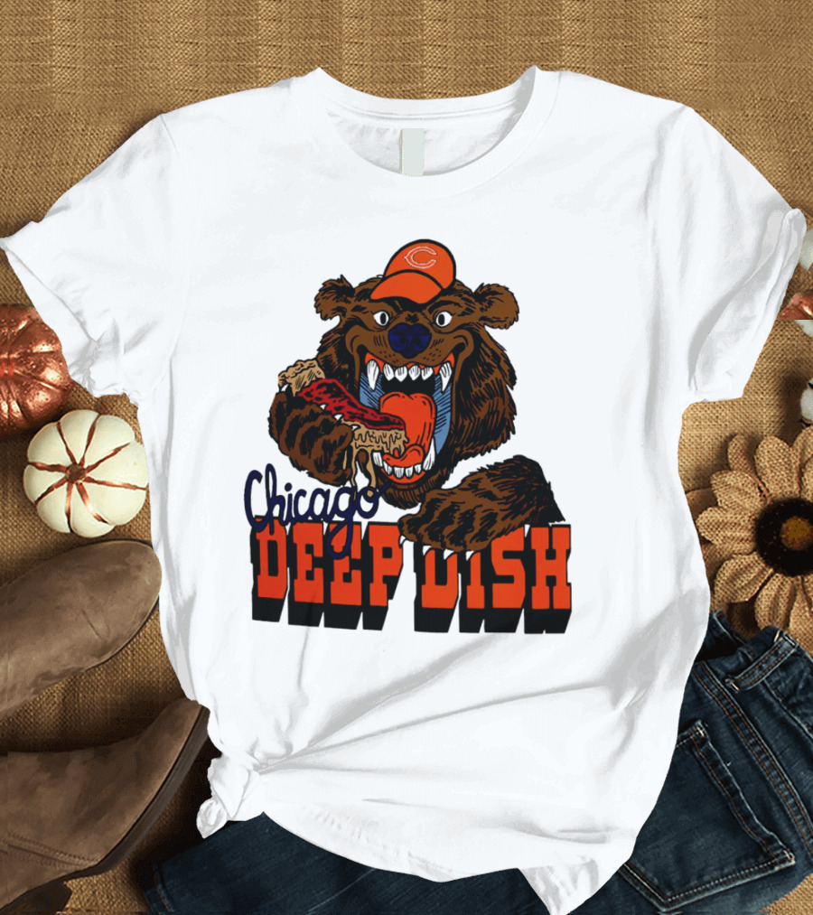 Chicago Bears Deep Dish Pizza Bear T-Shirt