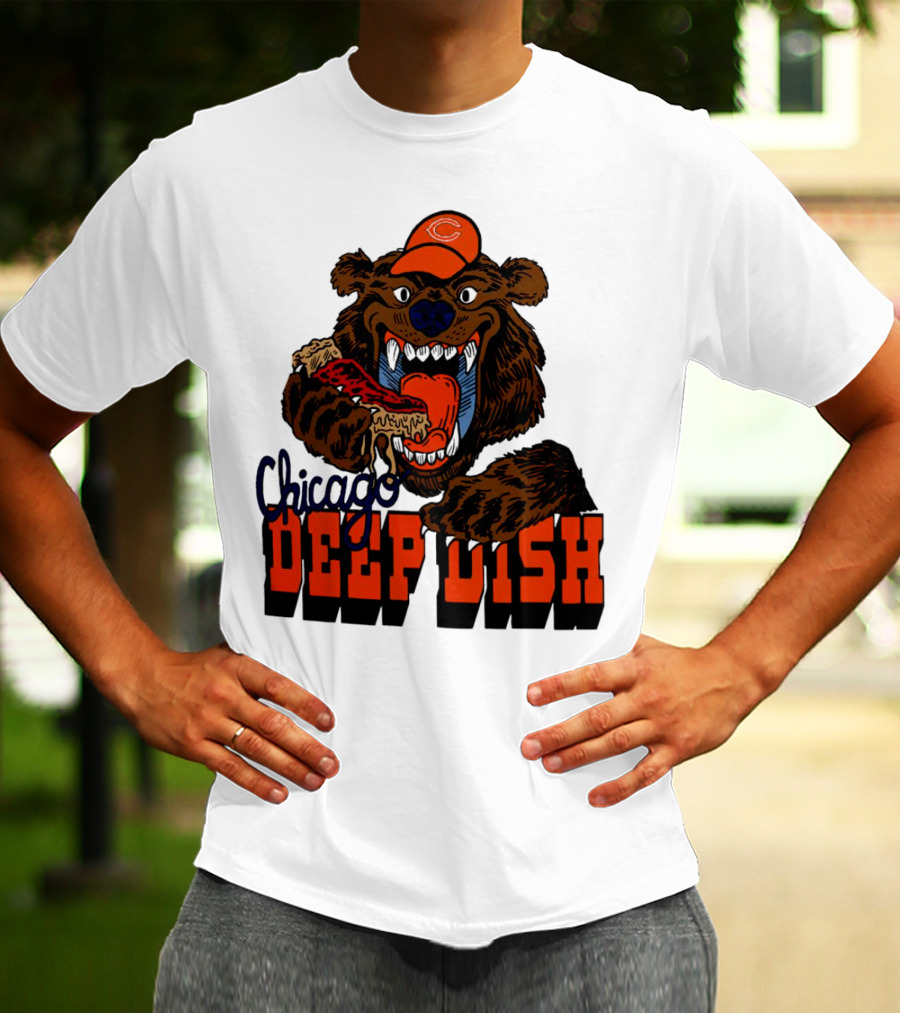 Chicago Bears Deep Dish Pizza Bear T-Shirt