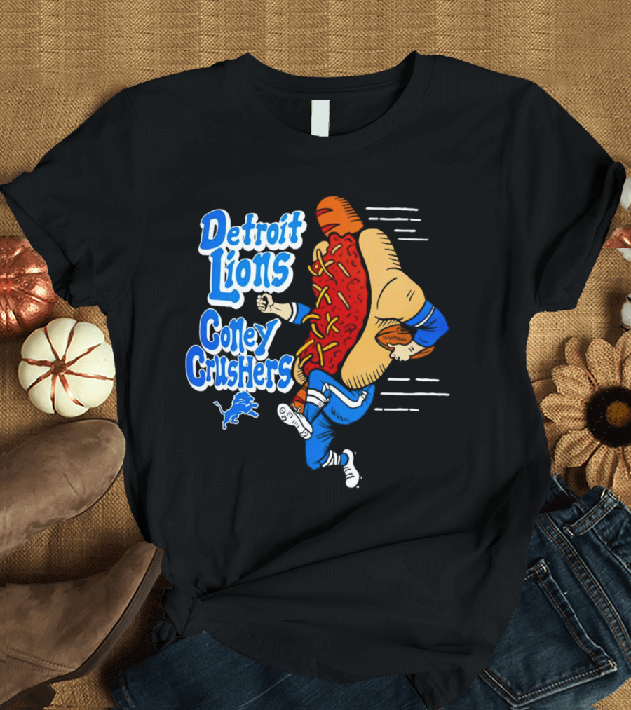 Detroit Lions Coney Crushers Football Hot Dog Dash T-Shirt
