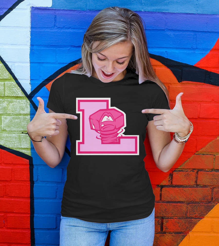 Lansing Lugnuts Pink L Logo Retro T-Shirt