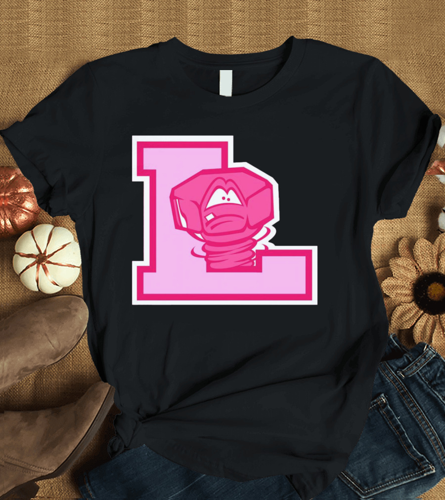 Lansing Lugnuts Pink L Logo Retro T-Shirt