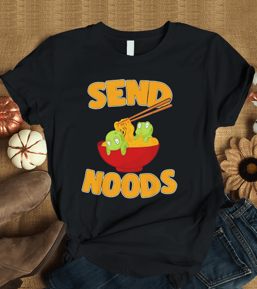 Send Noods Cute Turtles In Ramen Bowl T-Shirt