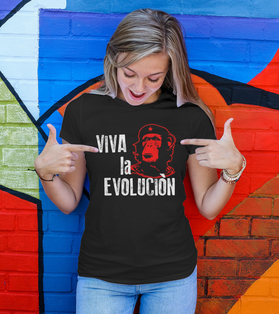 Viva La Evolucion Che Guevara Monkey Red Star T-Shirt