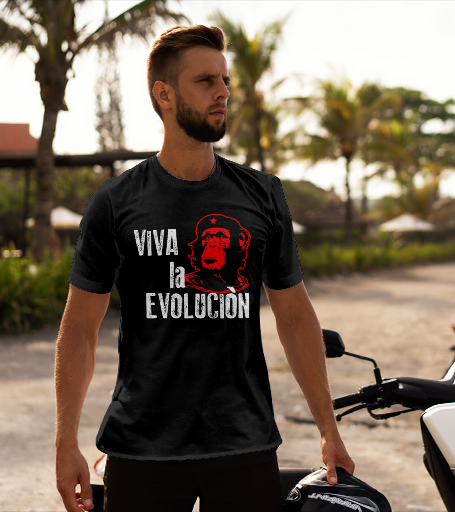 Viva La Evolucion Che Guevara Monkey Red Star T-Shirt