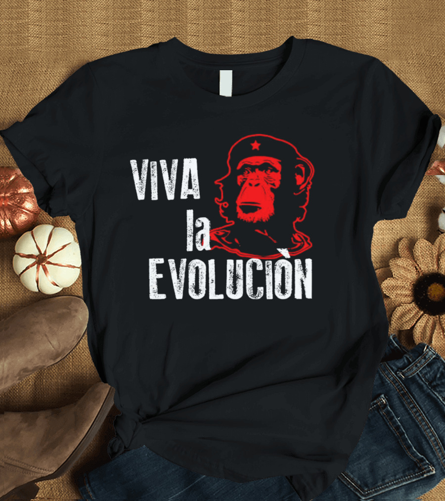 Viva La Evolucion Che Guevara Monkey Red Star T-Shirt