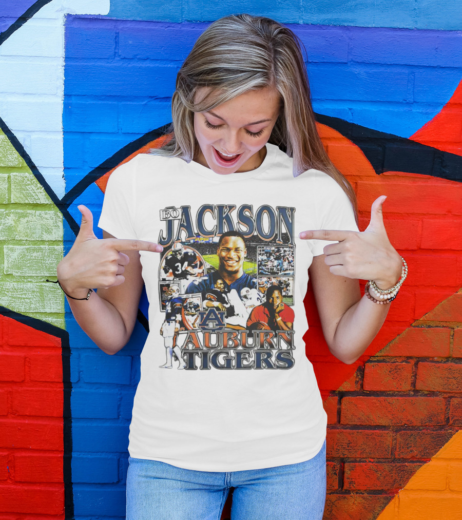 Bo Jackson Auburn Tigers #34 Sports Collage T-Shirt