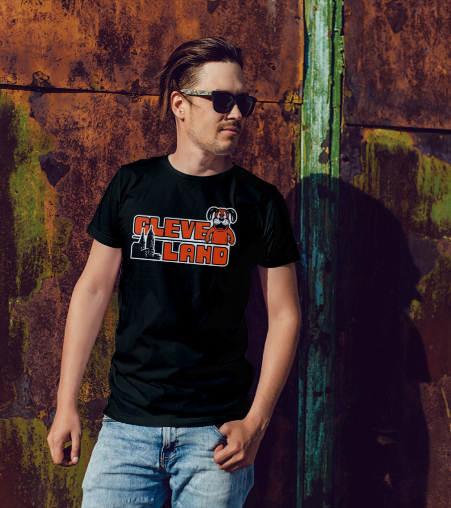 Cleveland City Browns Skyline Dog T-Shirt