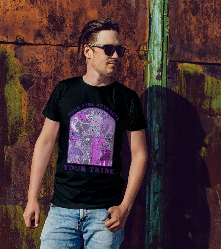 Your Vibe Attracts Your Tribe Violet Creatures And Spirits T-Shirt