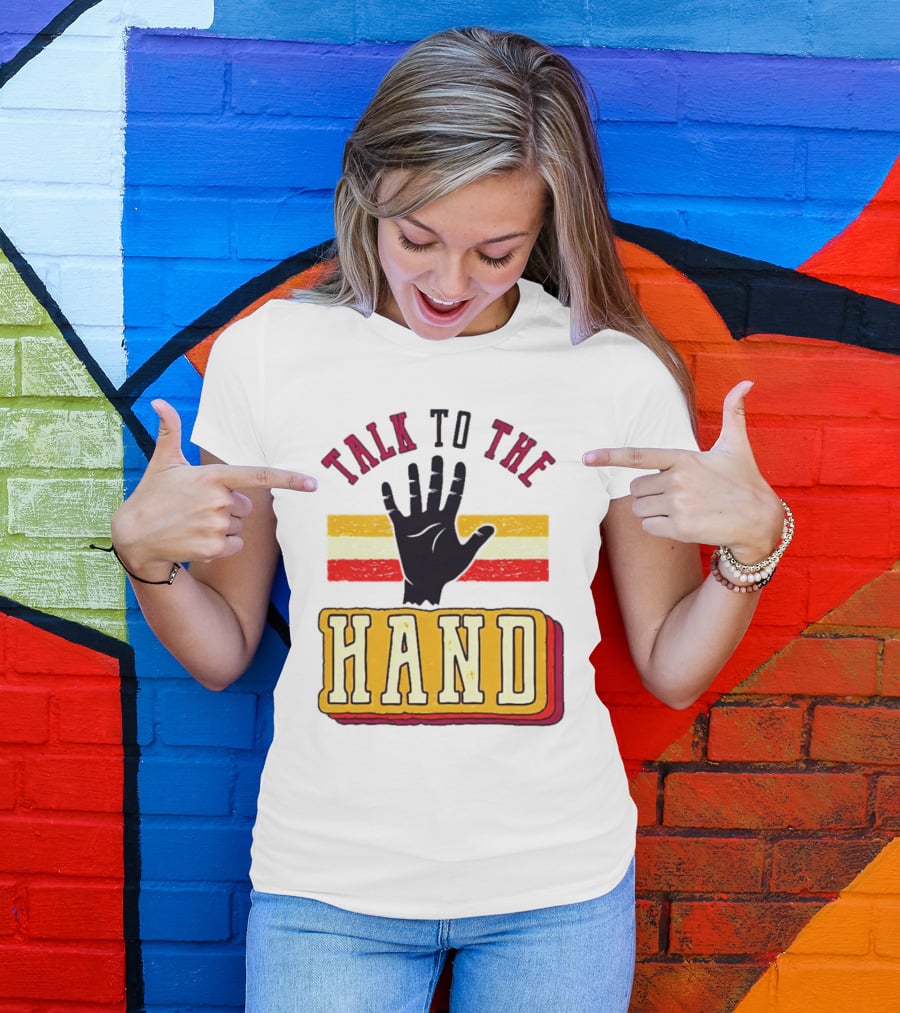 TALK TO THE HAND Retro Stripes T-Shirt