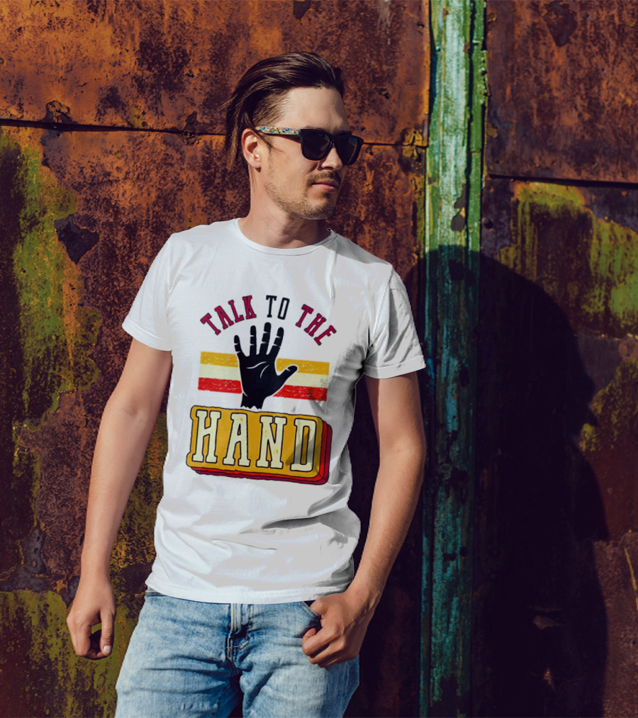 TALK TO THE HAND Retro Stripes T-Shirt