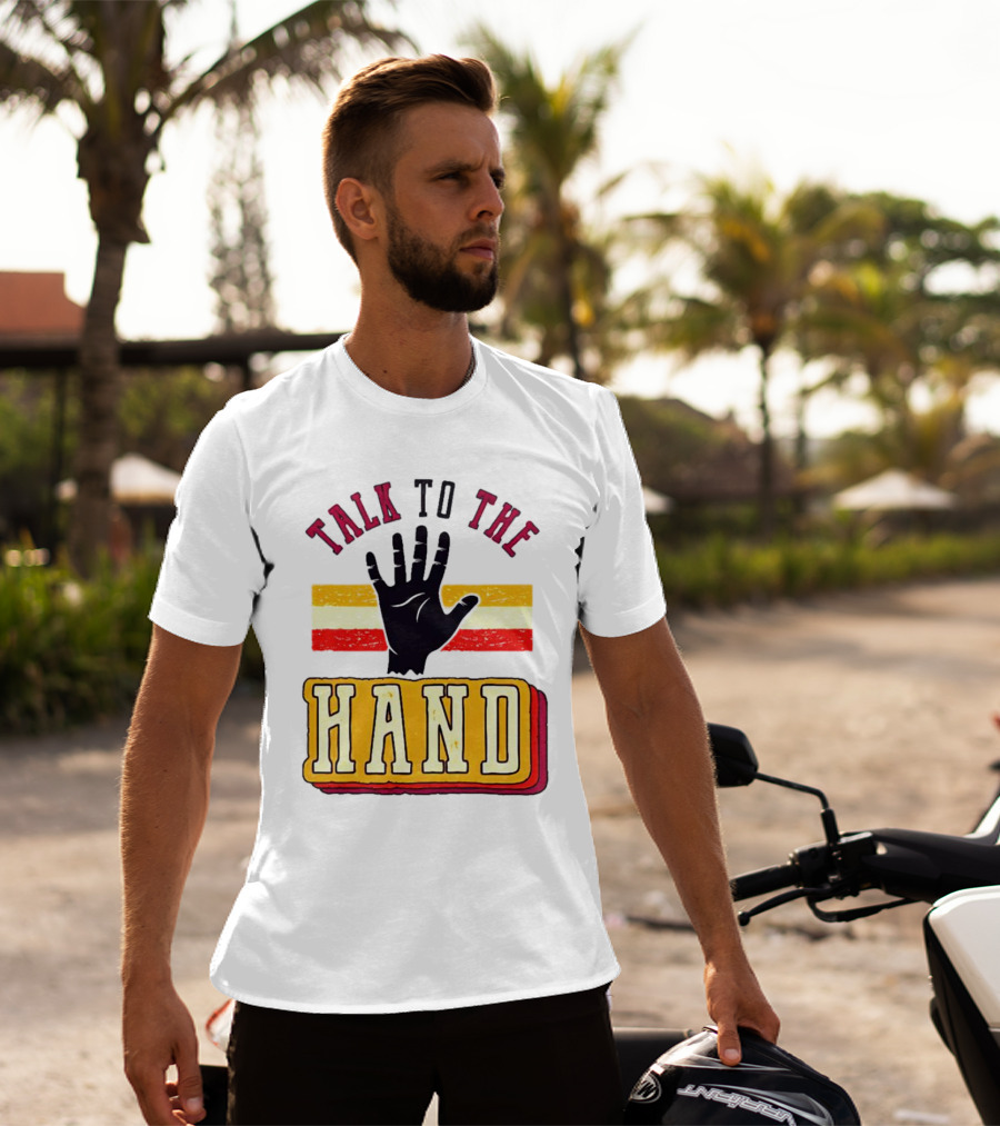 TALK TO THE HAND Retro Stripes T-Shirt