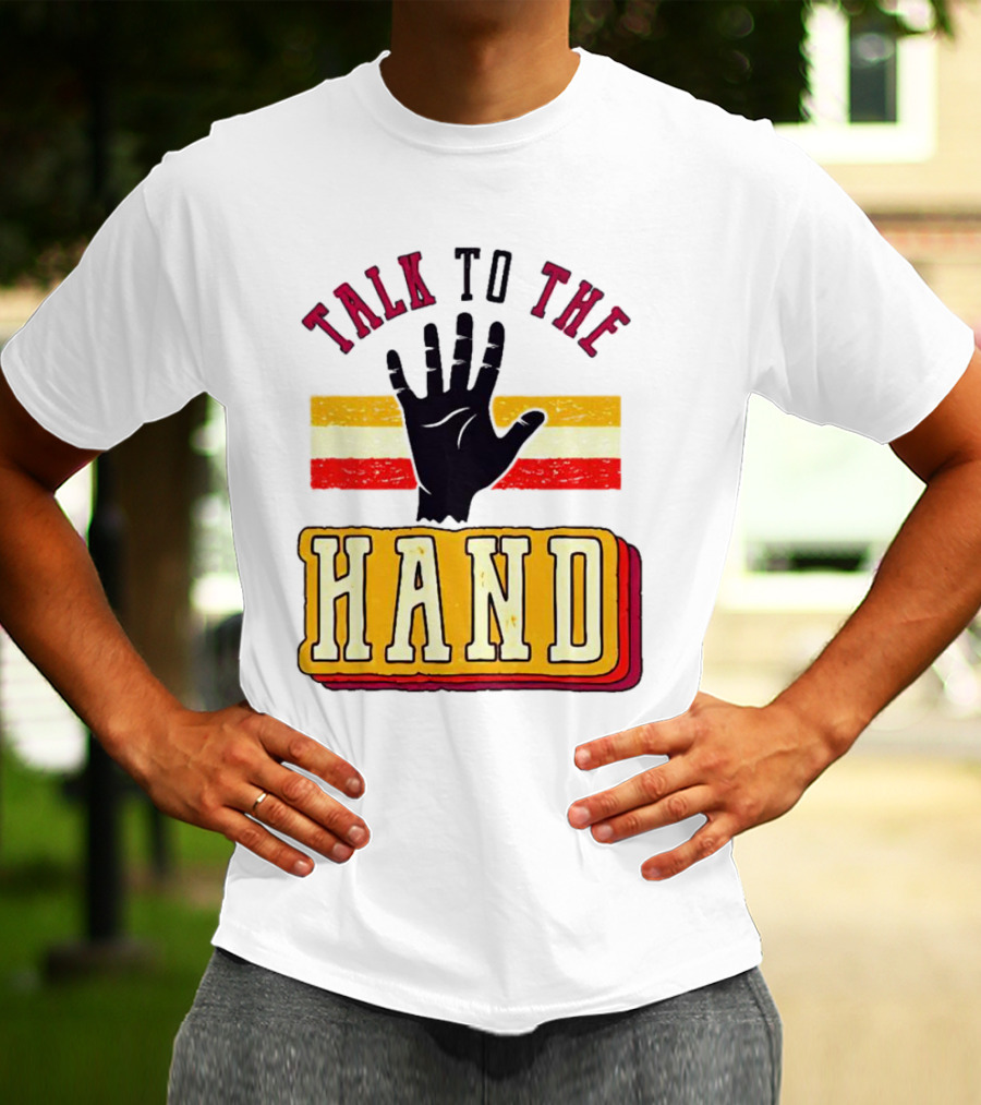 TALK TO THE HAND Retro Stripes T-Shirt