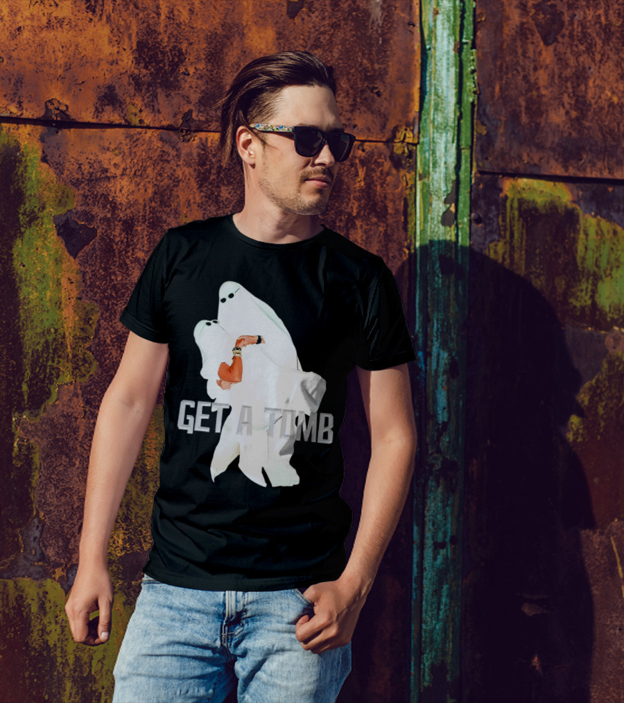 GET A TOMB Ghosts Carrying Figure Halloween Humor T-Shirt