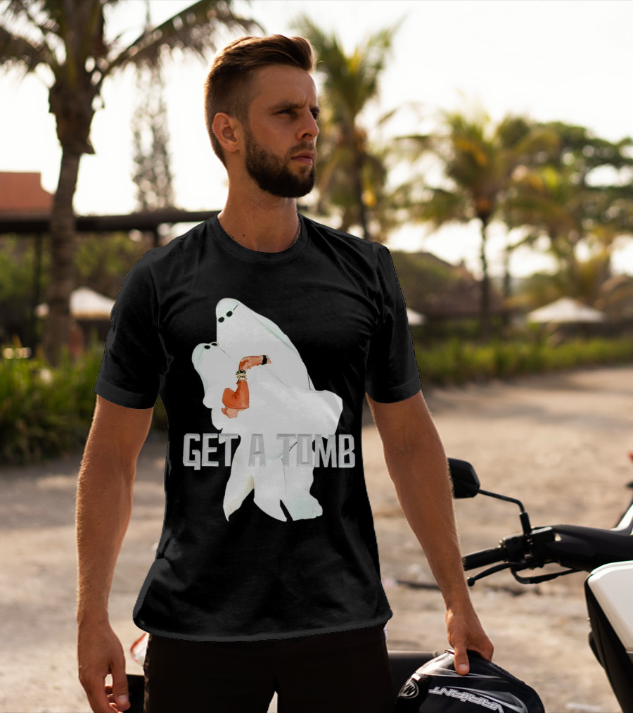 GET A TOMB Ghosts Carrying Figure Halloween Humor T-Shirt