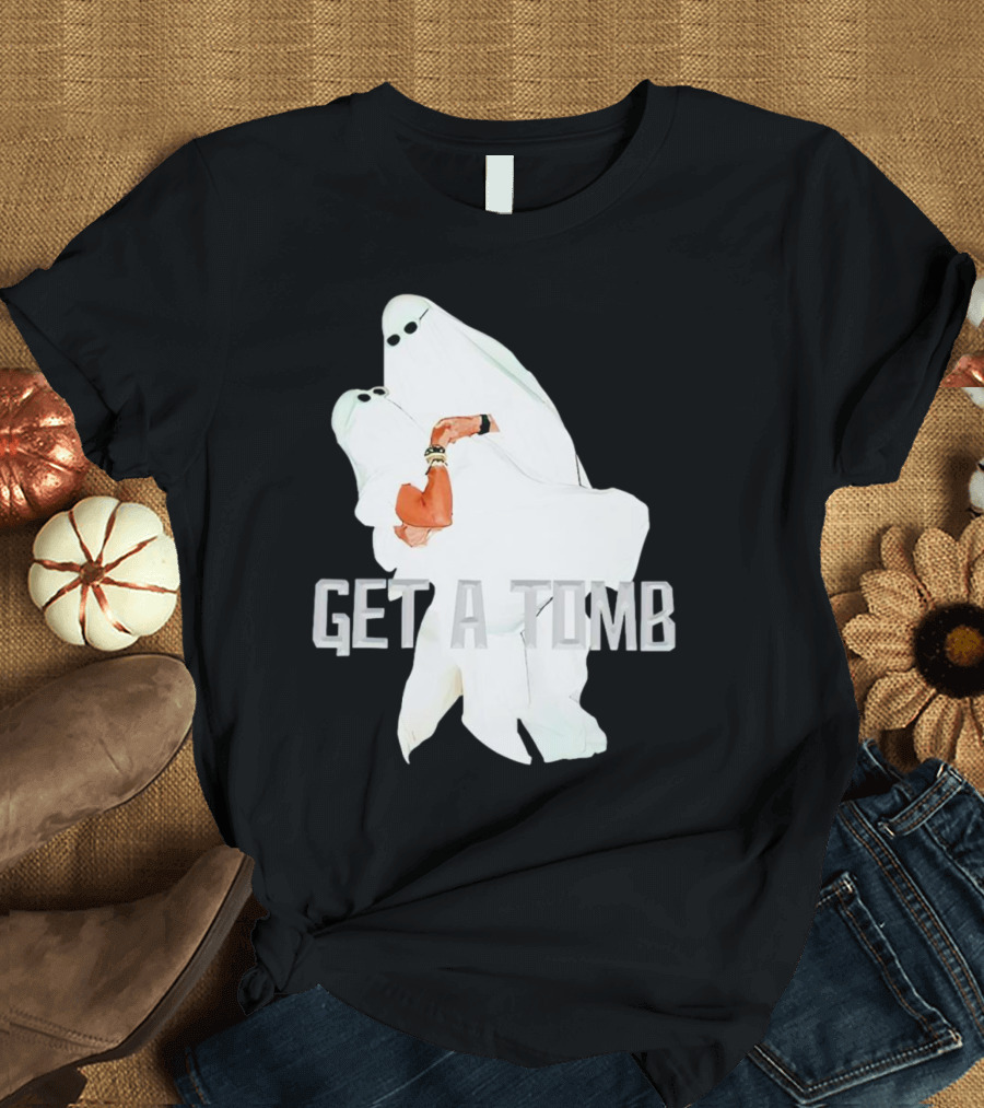 GET A TOMB Ghosts Carrying Figure Halloween Humor T-Shirt