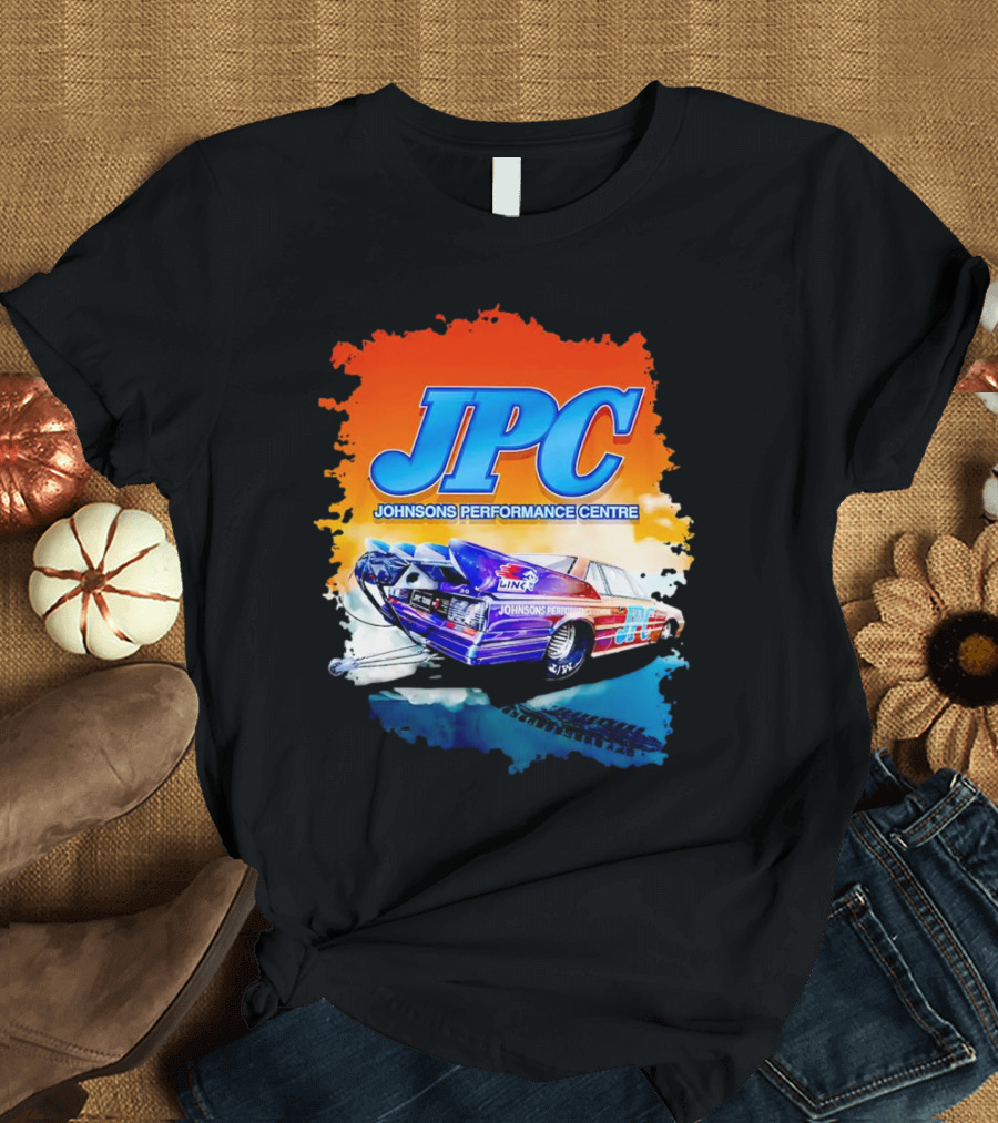 JPC Johnson’s Performance Centre Racing Car And Tire Marks T-Shirt