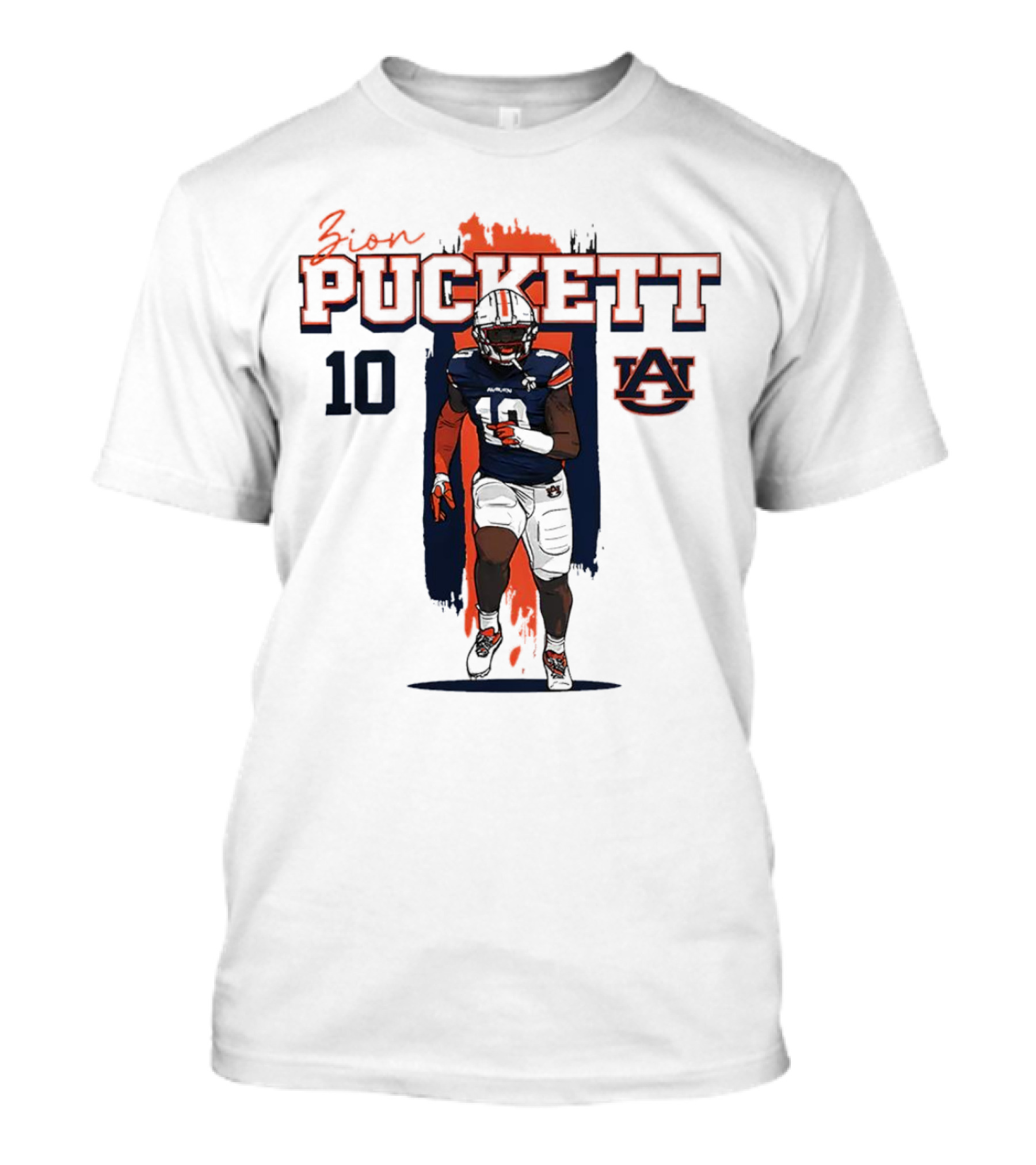 Zion Puckett Auburn Tigers 10 Caricature T-Shirt