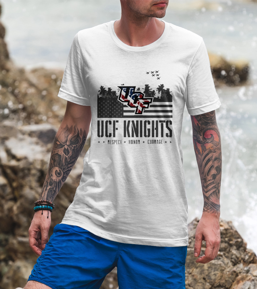 UCF Knights Respect Honor Courage American Flag T-Shirt