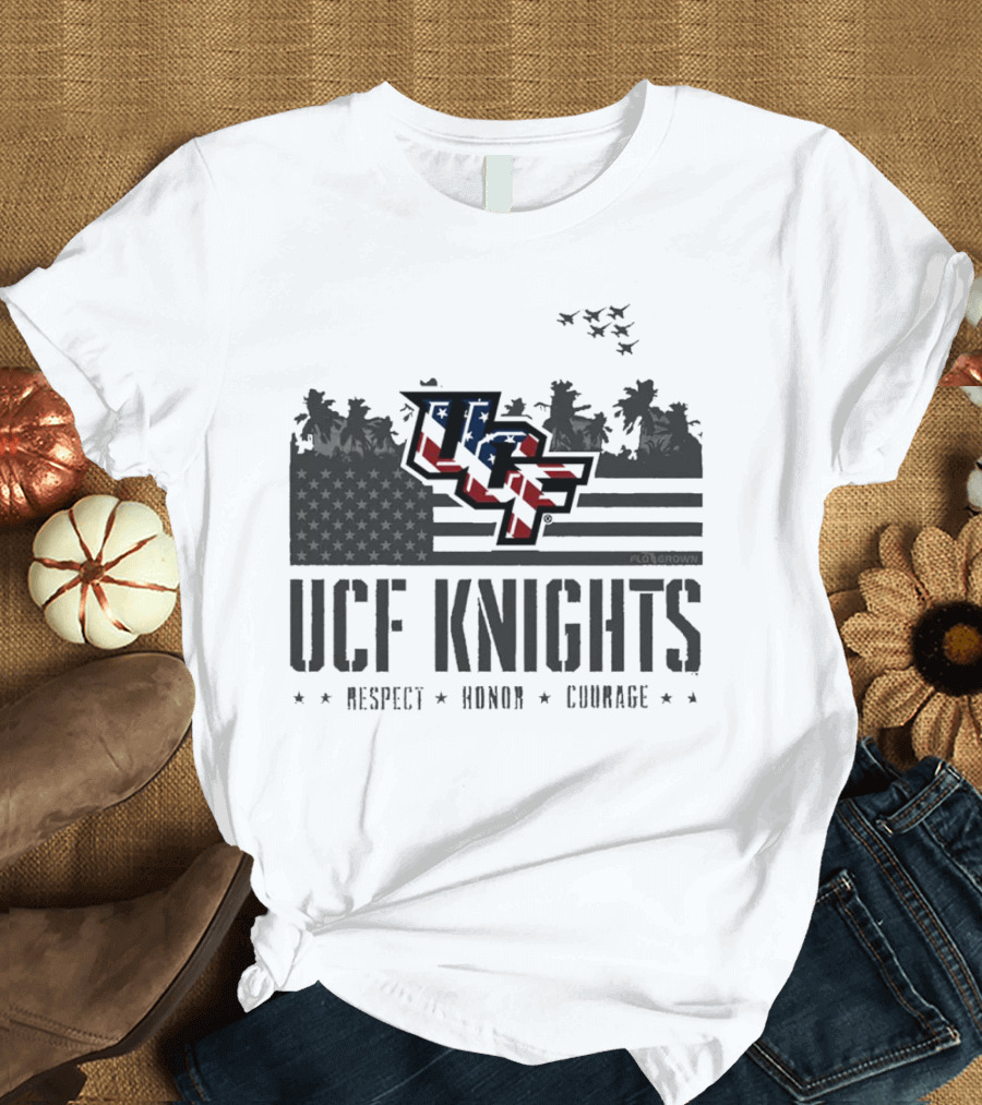 UCF Knights Respect Honor Courage American Flag T-Shirt