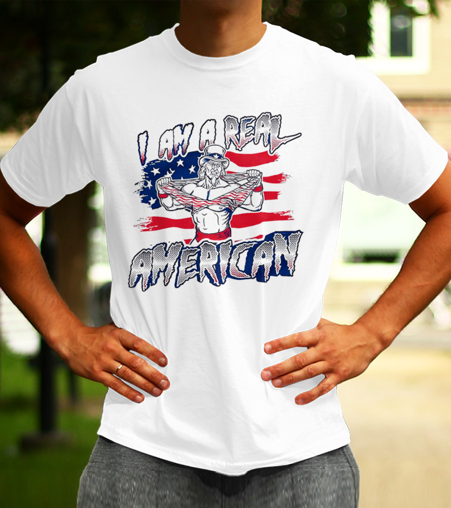 I Am A Real American Uncle Sam Flag T-Shirt
