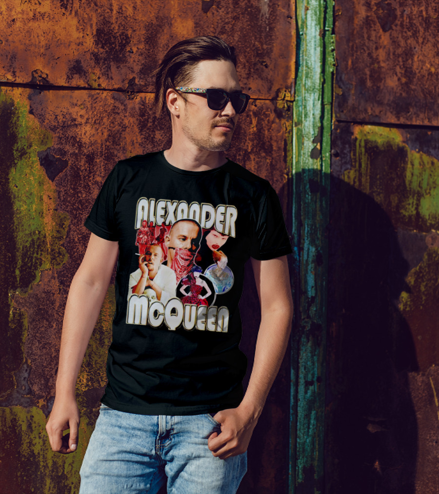 Alexander McQueen Fashion Iconography And Portrait Collage T-Shirt