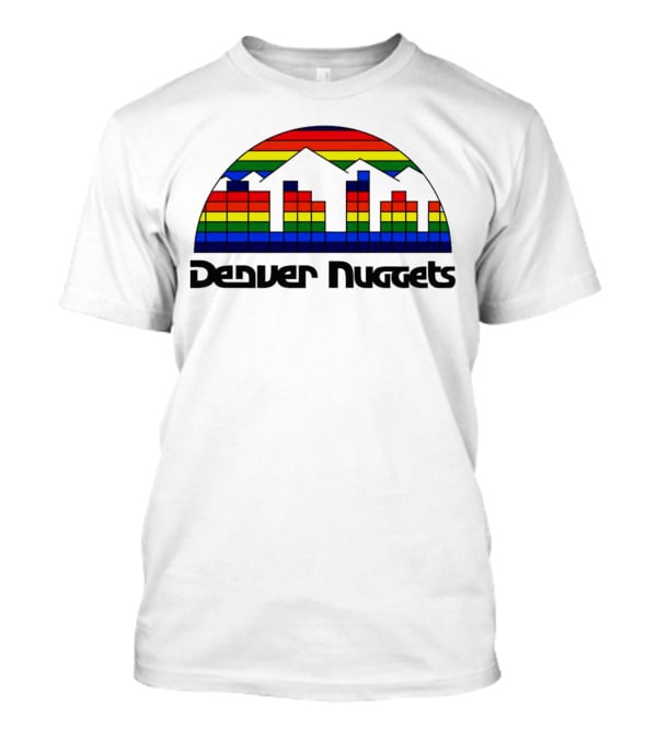 Denver Nuggets Skyline Rainbow Vintage Retro Classic T-Shirt