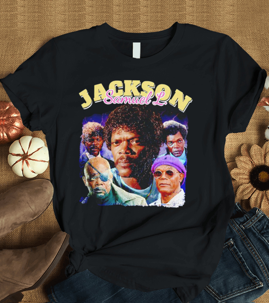 Jackson Samuel L Vintage Style Iconic Characters T-Shirt