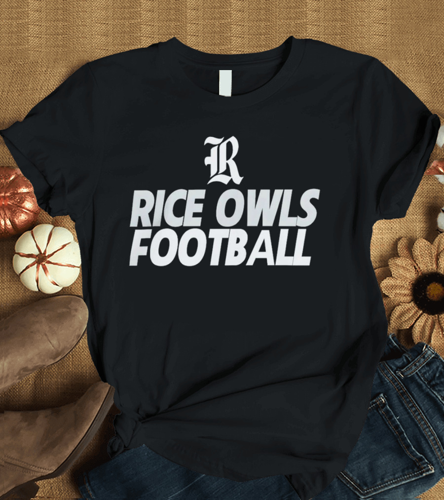 Rice Owls Football Logo With Stylized R T-Shirt
