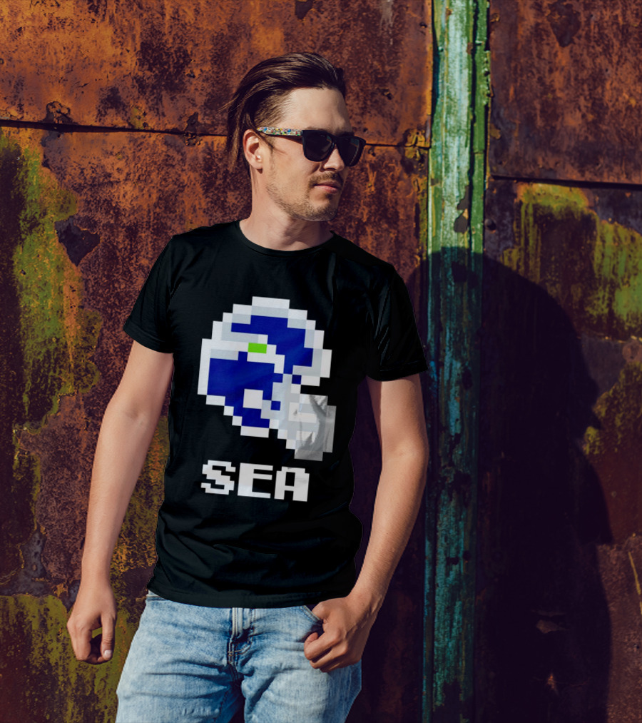 Seahawks Helmet SEA Pixel T-Shirt
