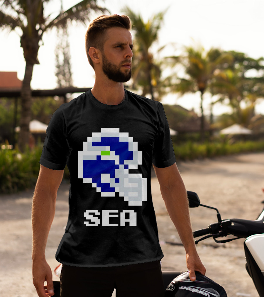 Seahawks Helmet SEA Pixel T-Shirt
