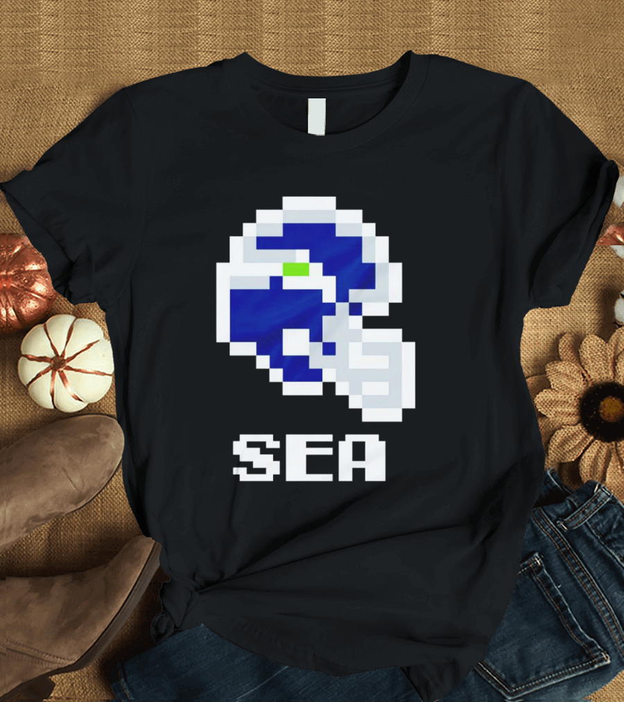 Seahawks Helmet SEA Pixel T-Shirt