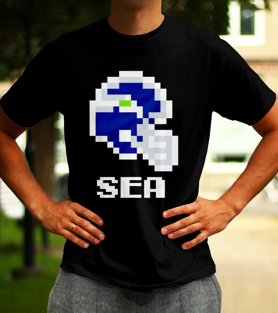 Seahawks Helmet SEA Pixel T-Shirt