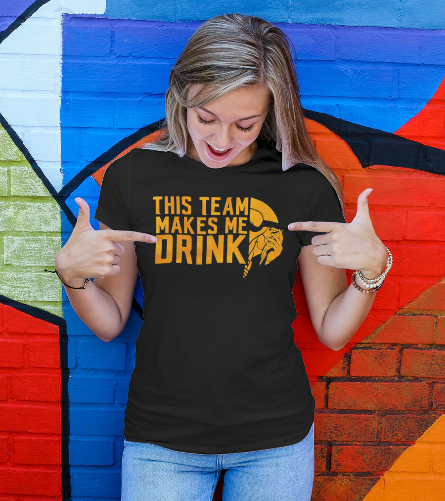 Minnesota Vikings This Team Makes Me Drink Viking Helmet T-Shirt