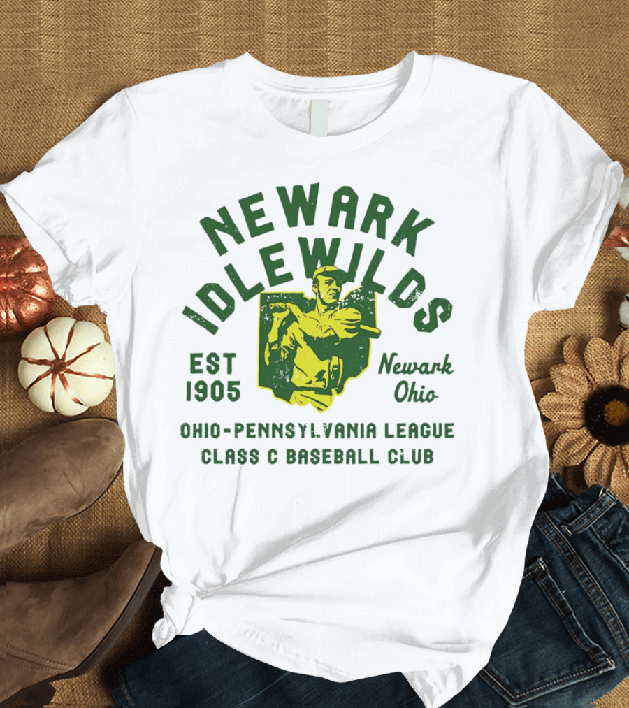Newark Idlewilds Ohio Pennsylvania League Class C Baseball Club Est 1905 Vintage Newark Ohio T-Shirt