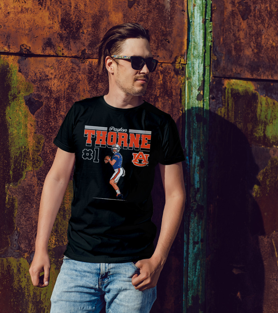 Payton Thorne #1 Auburn Tigers NCAA Football Caricature T-Shirt