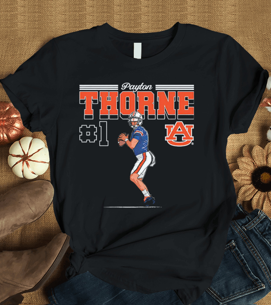 Payton Thorne #1 Auburn Tigers NCAA Football Caricature T-Shirt