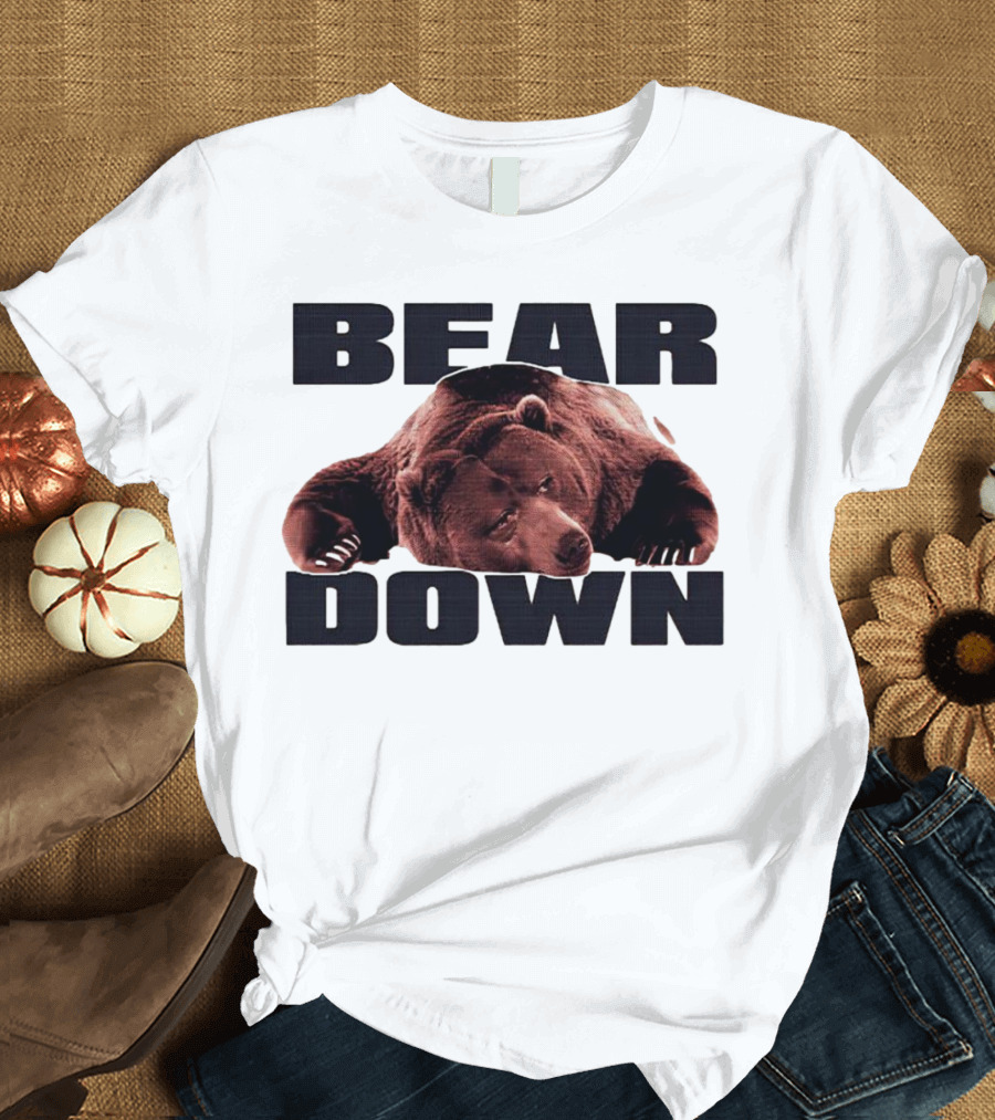 Bear Down Lazy Bear Image T-Shirt
